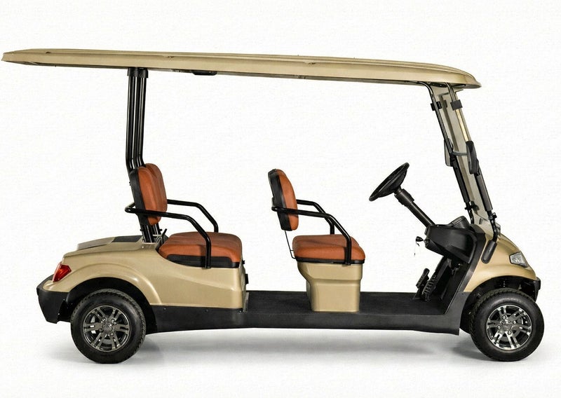 EPIC 4-Seater Non-Lifted Electric Golf Cart with Lithium Battery 105Ah & Standard Tires | LSEV (Golden) - Image 2